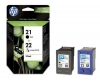 Original Ink Combopack black, color,  HP No. 21, No. 22, SD367AE