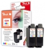 Peach Twin Pack cartouche d'encre coleur, compatible avec  Canon BCI-24C*2, 6882A002