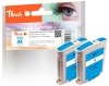 Peach Doppelpack Tintenpatronen cyan kompatibel zu  HP No. 13 c*2, C4815AE*2