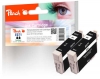 Peach Twin Pack cartouche d'encre noire, compatible avec  Epson T0711 bk*2, C13T07114011