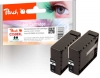 Peach Twink Pack XL Ink Cartridge black, compatible with  Canon PGI-2500XLBK*2, 9254B001