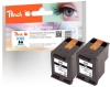 Peach Double Pack tête d'impression noir, compatible avec  HP No. 302 bk*2, F6U66AE*2