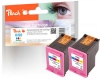 Peach Double Pack tête d'impression couleur, compatible avec  HP No. 302 c*2, F6U65AE*2