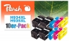 Peach Pack de 10 cartouches d'encre compatible avec  HP No. 934XL, No. 935XL, C2P23A, C2P24A, C2P25A, C2P26A