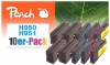 Peach Pack de 10 cartouches d'encre compatible avec  HP No. 950, No. 951, CN049A, CN050A, CN051A, CN052A