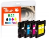 Peach Combi Pack compatible avec  Ricoh GC41, 405761, 405762, 405763, 405764