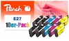 Peach Pack de 10 cartouches d'encre compatible avec  Epson T2706, No. 27, C13T27064010*2