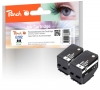 Peach Twin Pack cartouche d'encre noire, compatible avec  Epson T02E1, No. 202 bk*2, C13T02E14010*2