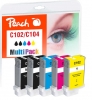 Multipack Peach avec puce, compatible avec  Canon PFI-102, PFI-104M