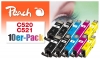 Peach Pack de 10 cartouches d'encre, compatible avec  Canon PGI-520, CLI-521, 2934B007