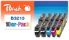 Peach Pack de 10 cartouches d'encre, XL, compatible avec  Brother LC-3213