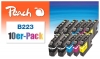 Peach Pack de 10 cartouches d'encre, XL, compatible avec  Brother LC-223VALBP